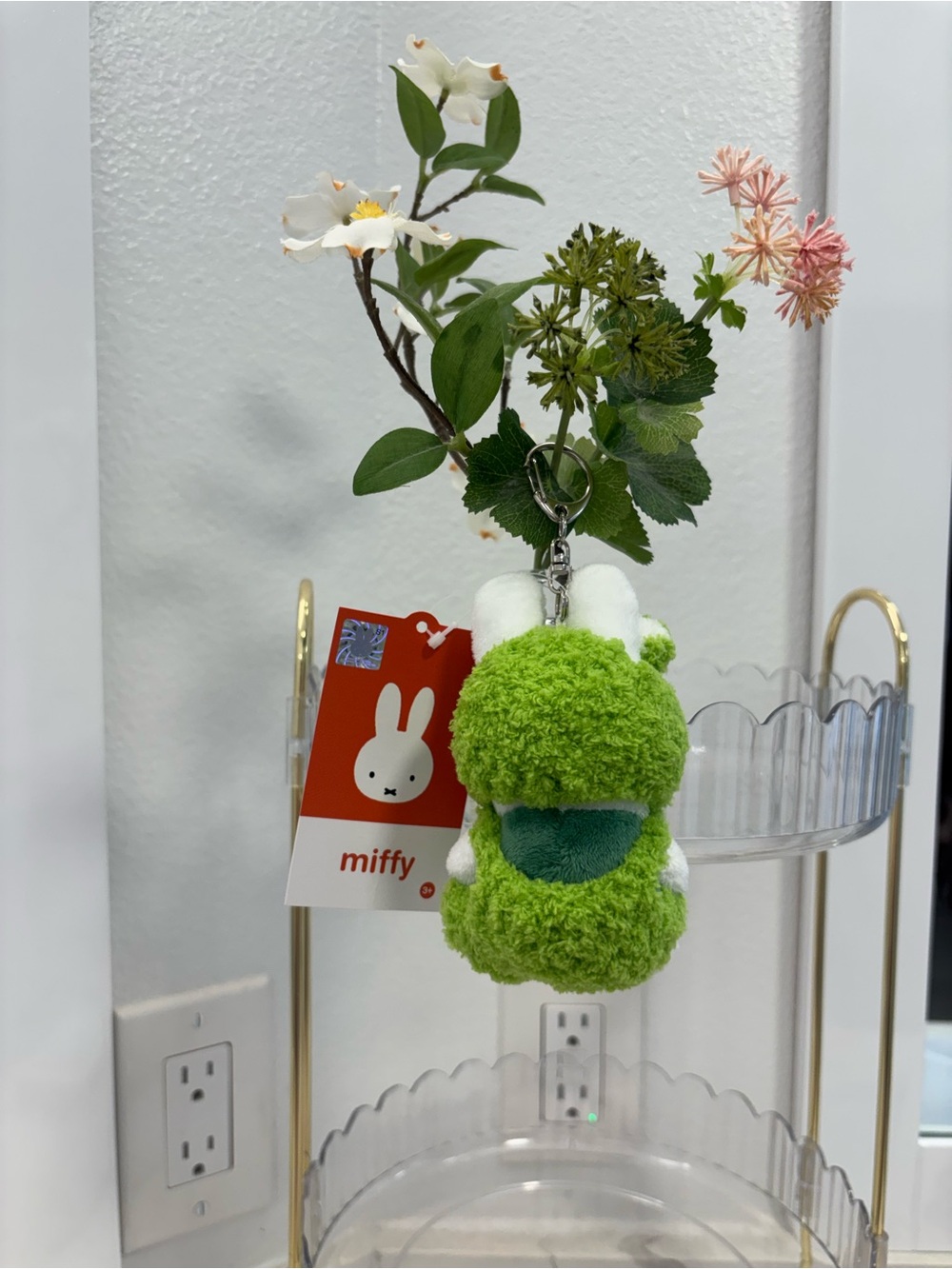 Cute Miffy🐰💚Green Froggie Keychain with Orange Flower Accent - Picture 3 of 4